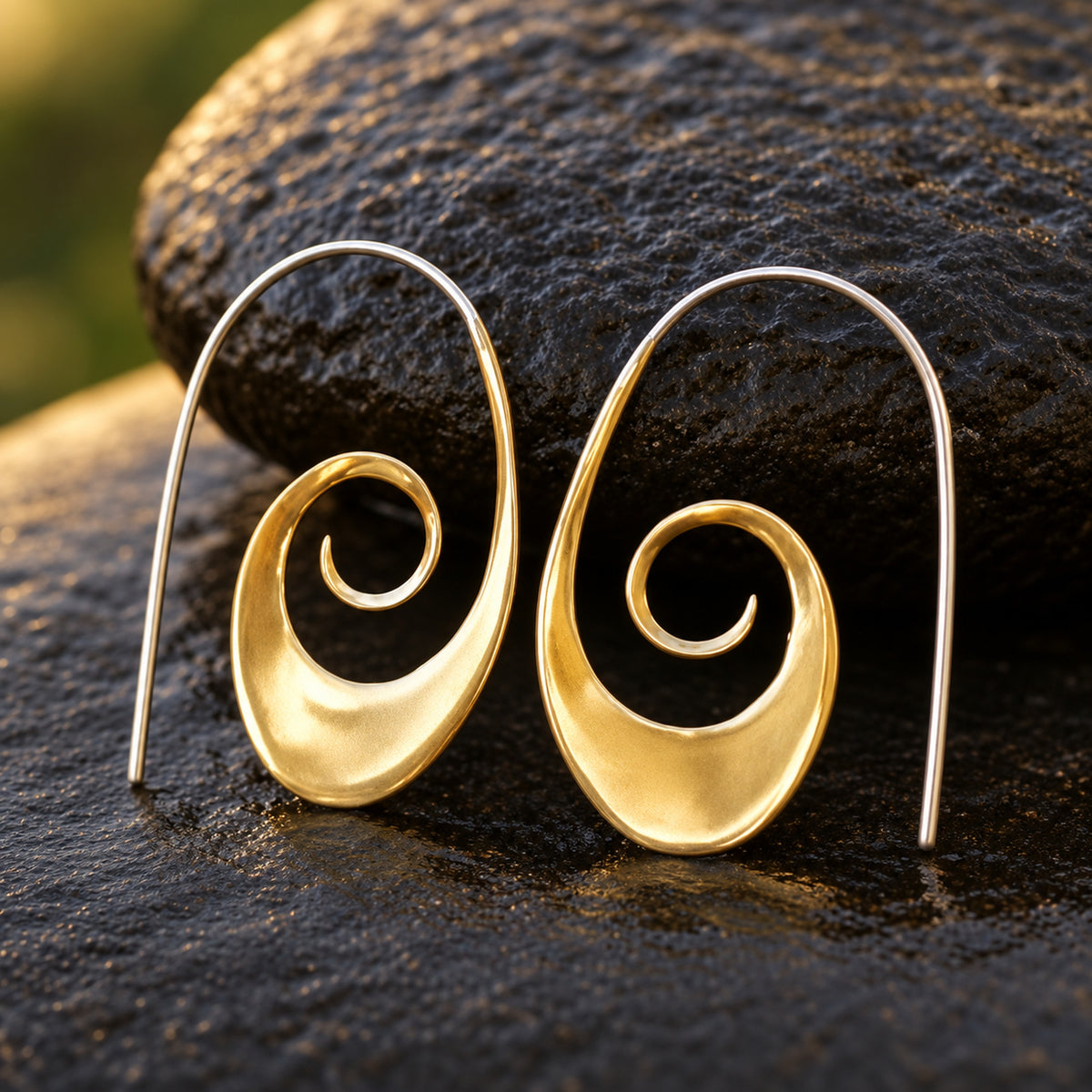 Sterling Silver Spiral Earrings • Spiral Hoop Earrings (051)