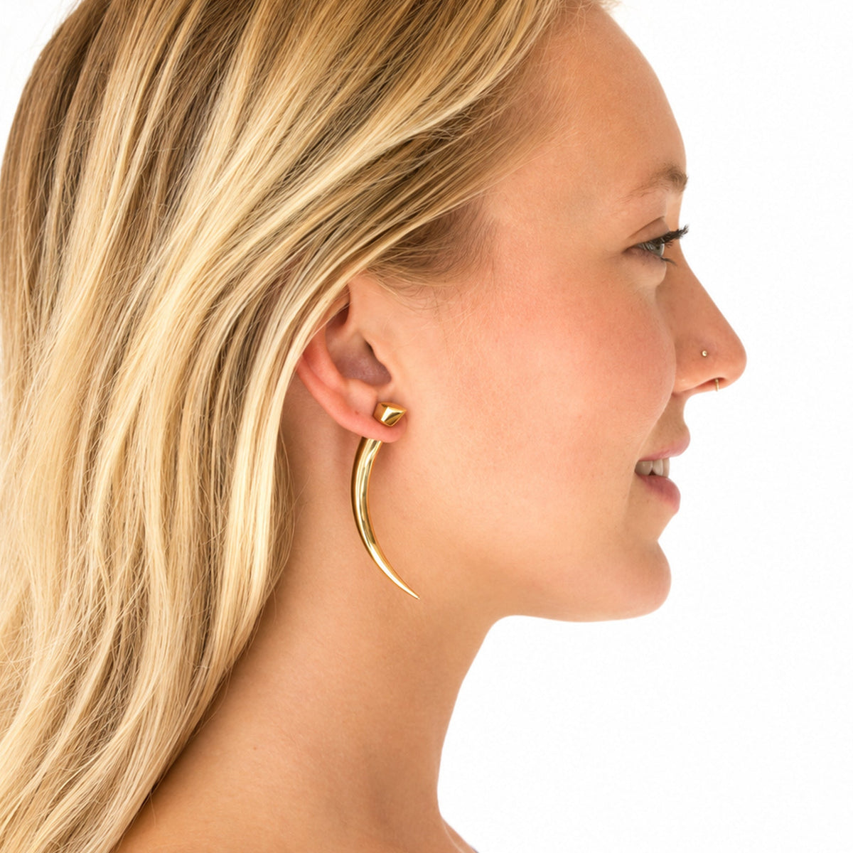 Fake Gauge Earrings • Brass Talon Earrings • Spike Earrings (064)