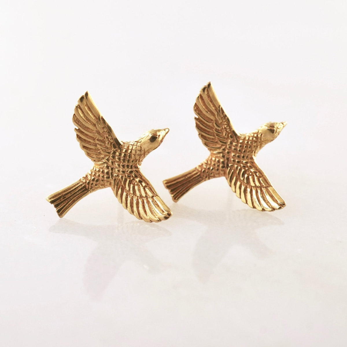 Love Bird Studs - Gold Valentine Earrings (228GP)