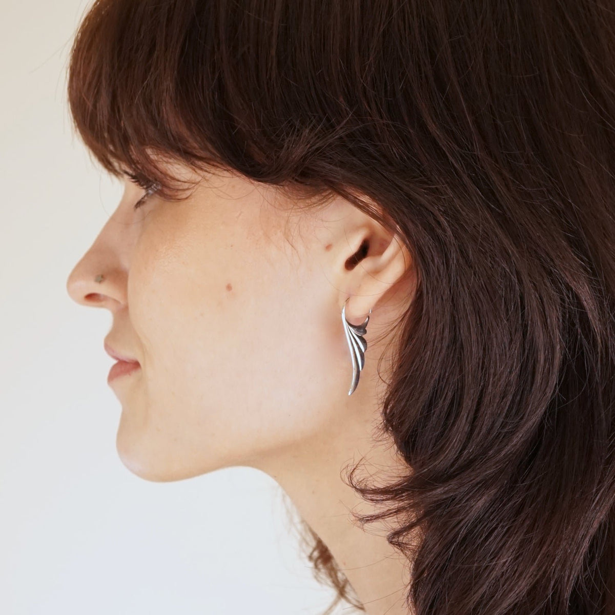 Small Hoop Earrings - Elvish Leaf &amp; Fern Design | Woodland Fantasy Jewelry, Rivendell Pixie Inspired(282B)