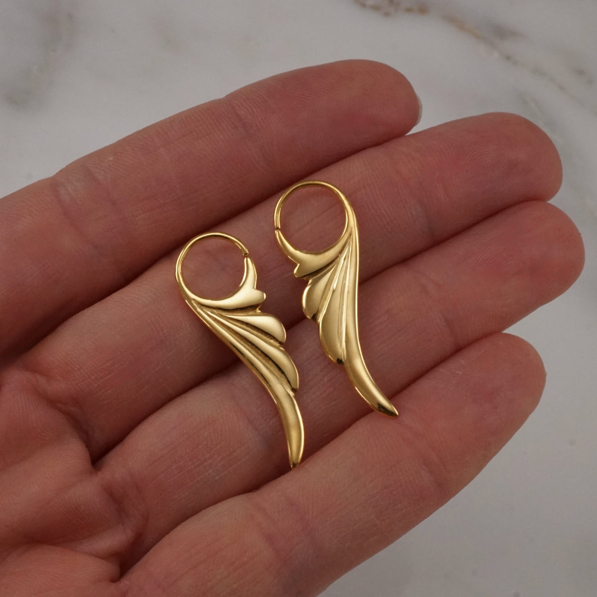 Leaf Hoop Earrings • Fern Leaf Hoops • Nature Jewelry • Sterling Silver (282)