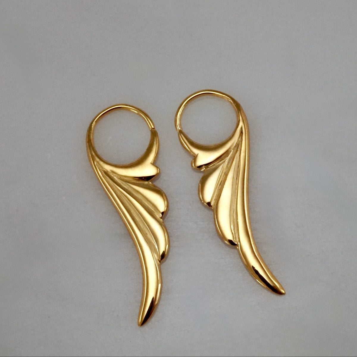 Leaf Hoop Earrings • Fern Leaf Hoops • Nature Jewelry • Sterling Silver (282)