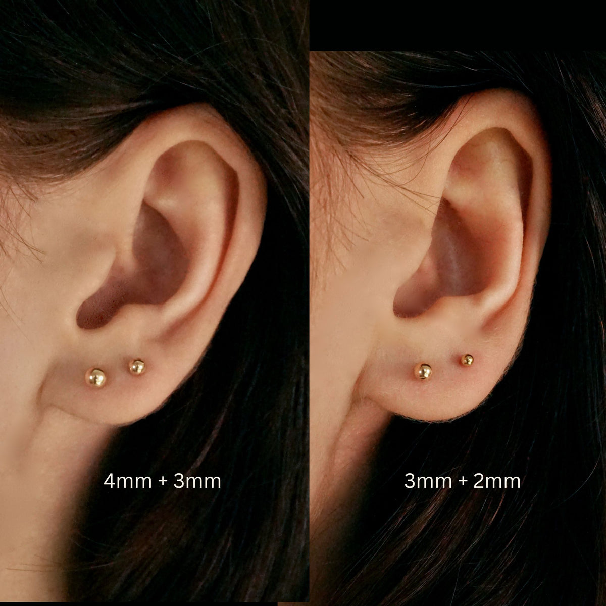 Tiny Ball Stud Earrings • 14K Gold Filled or Sterling Silver • 2mm 3mm 4mm (326)