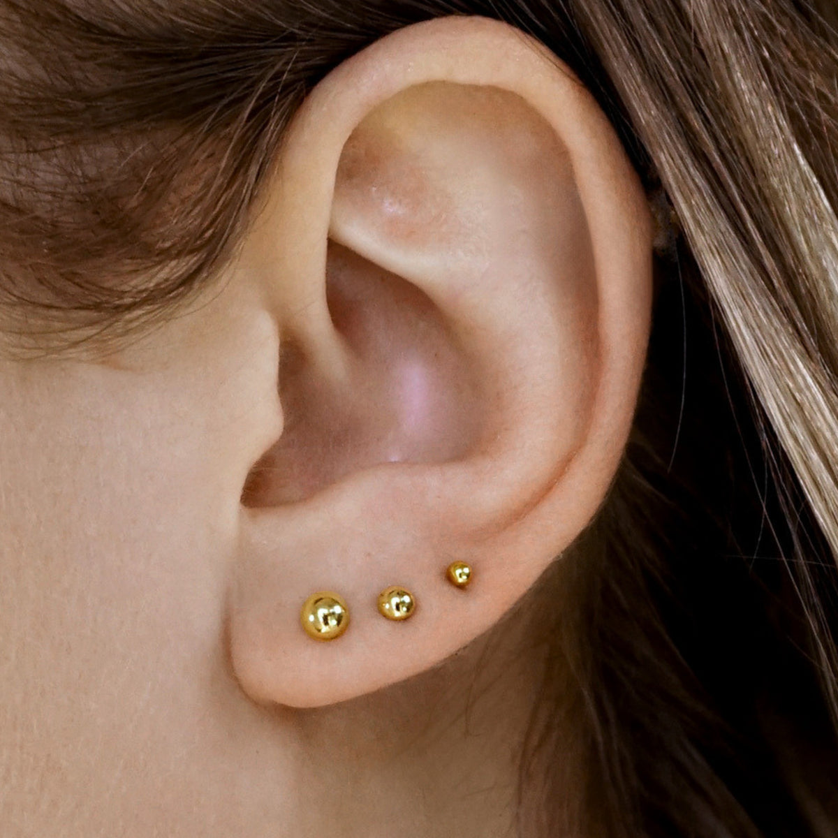 Tiny Ball Stud Earrings • 14K Gold Filled or Sterling Silver • 2mm 3mm 4mm (326)