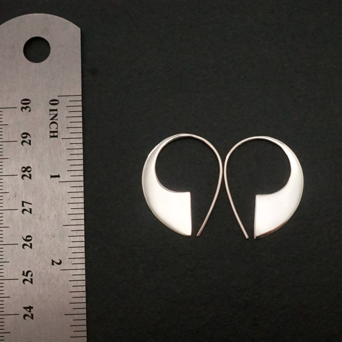 Sterling Silver Open Hoop Earrings • Minimalist Arc Hoops • Sculptural Earrings • Modern Everyday Jewelry (336S)