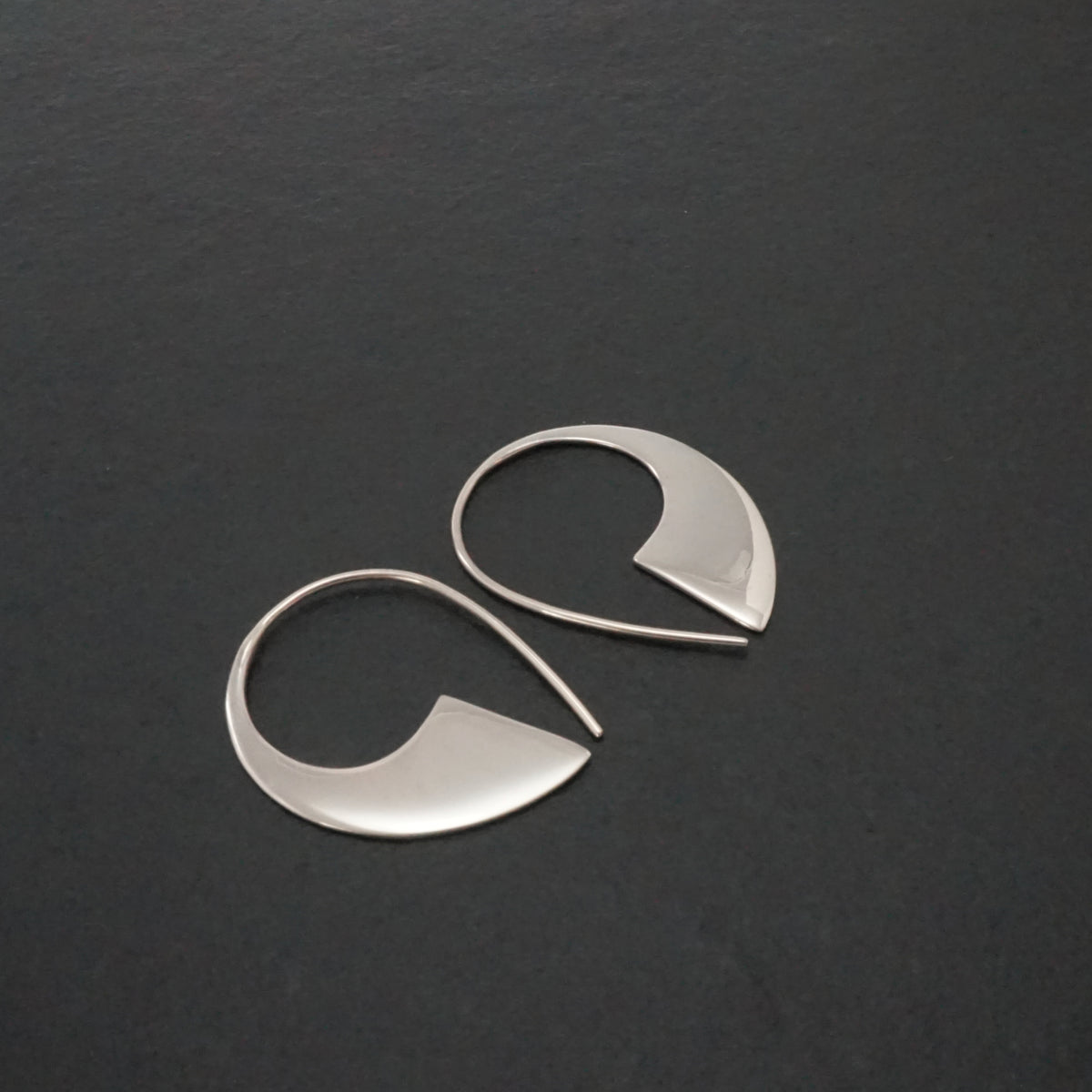 Sterling Silver Open Hoop Earrings • Minimalist Arc Hoops • Sculptural Earrings • Modern Everyday Jewelry (336S)