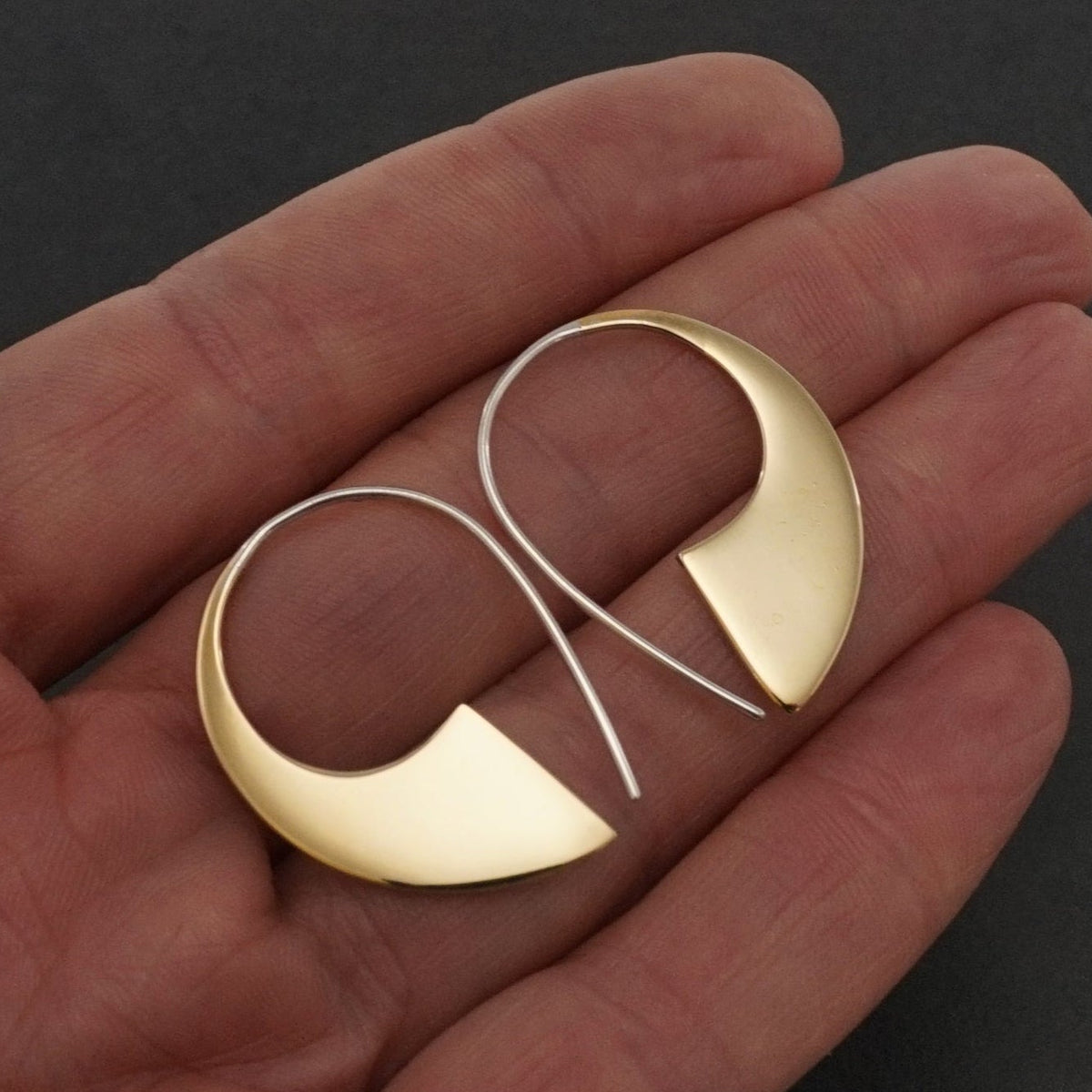 Sterling Silver Open Hoop Earrings • Minimalist Arc Hoops • Sculptural Earrings • Modern Everyday Jewelry (336S)