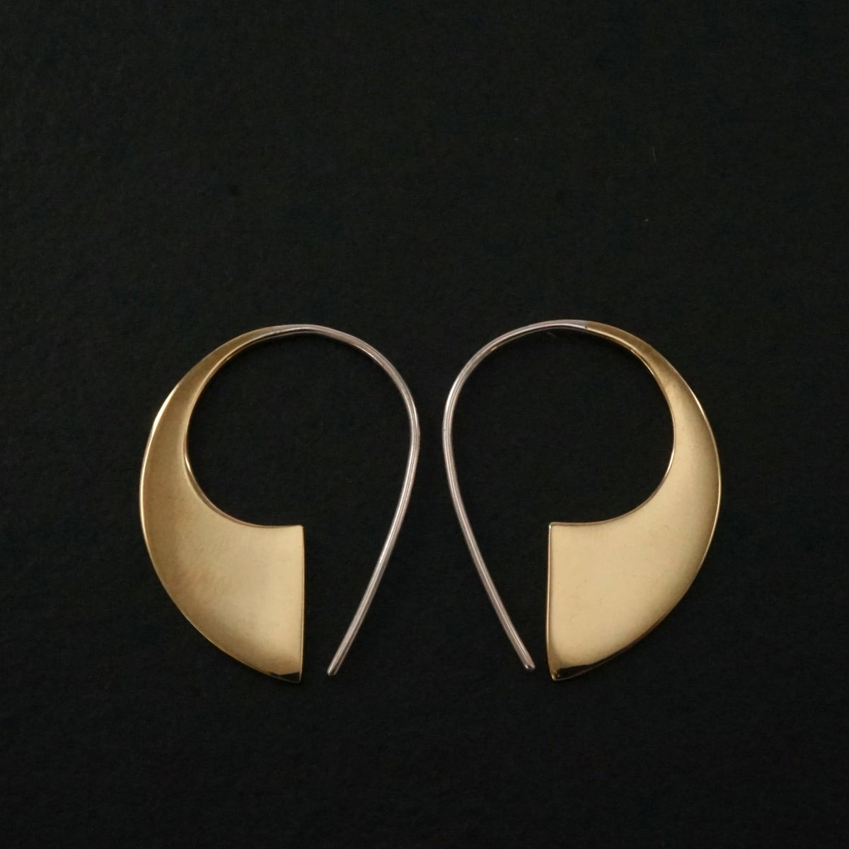 Sterling Silver Open Hoop Earrings • Minimalist Arc Hoops • Sculptural Earrings • Modern Everyday Jewelry (336S)