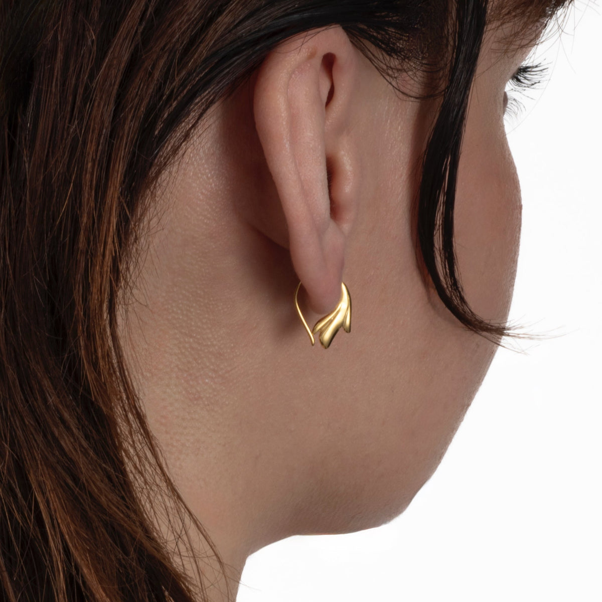 Grace Hoop Earrings – Sterling Silver or 18K Gold Vermeil | Dainty Minimalist Fine Jewelry (338)
