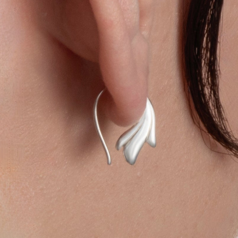 Grace Hoop Earrings – Sterling Silver or 18K Gold Vermeil | Dainty Minimalist Fine Jewelry (338)