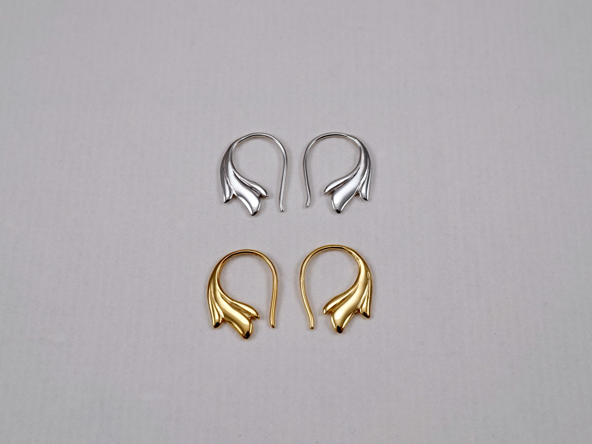 Grace Hoop Earrings – Sterling Silver or 18K Gold Vermeil | Dainty Minimalist Fine Jewelry (338)
