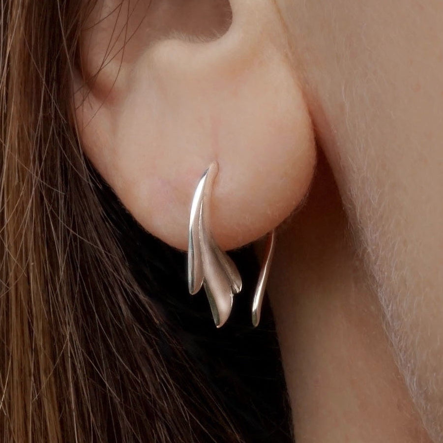 Grace Small Hoop Earrings – Sterling Silver or Gold Vermeil, Dainty Minimalist Jewelry