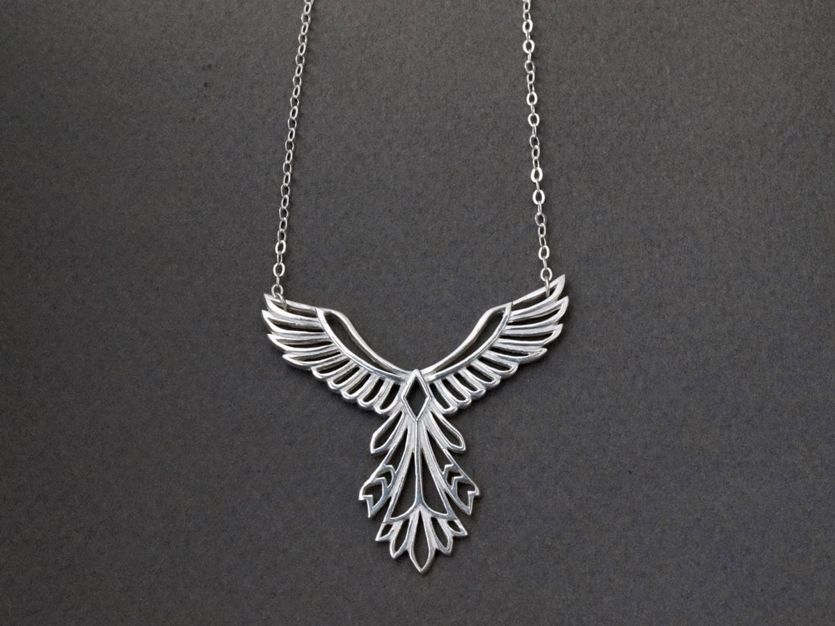 Phoenix Necklace in 925 Sterling Silver • Rebirth and Strength Symbol Pendant • Meaningful Gift for Her for New Beginnings (151)