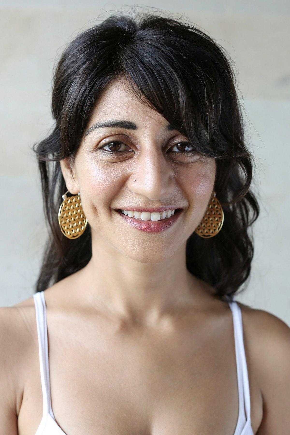 Flower of Life Earrings - Sacred Geometry Boho Hoops - solid sterling silver