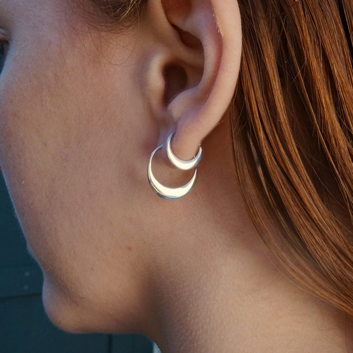 Crescent Moon Hoops Sterling Silver (260S, 274S)