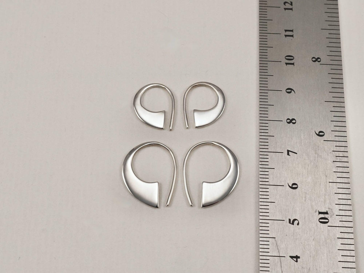Arc Earrings – Minimalist Sterling Silver or 18K Gold Vermeil | Tiny Modern Hoop Earrings | Fine Jewelry for Everyday Wear (334, 335)