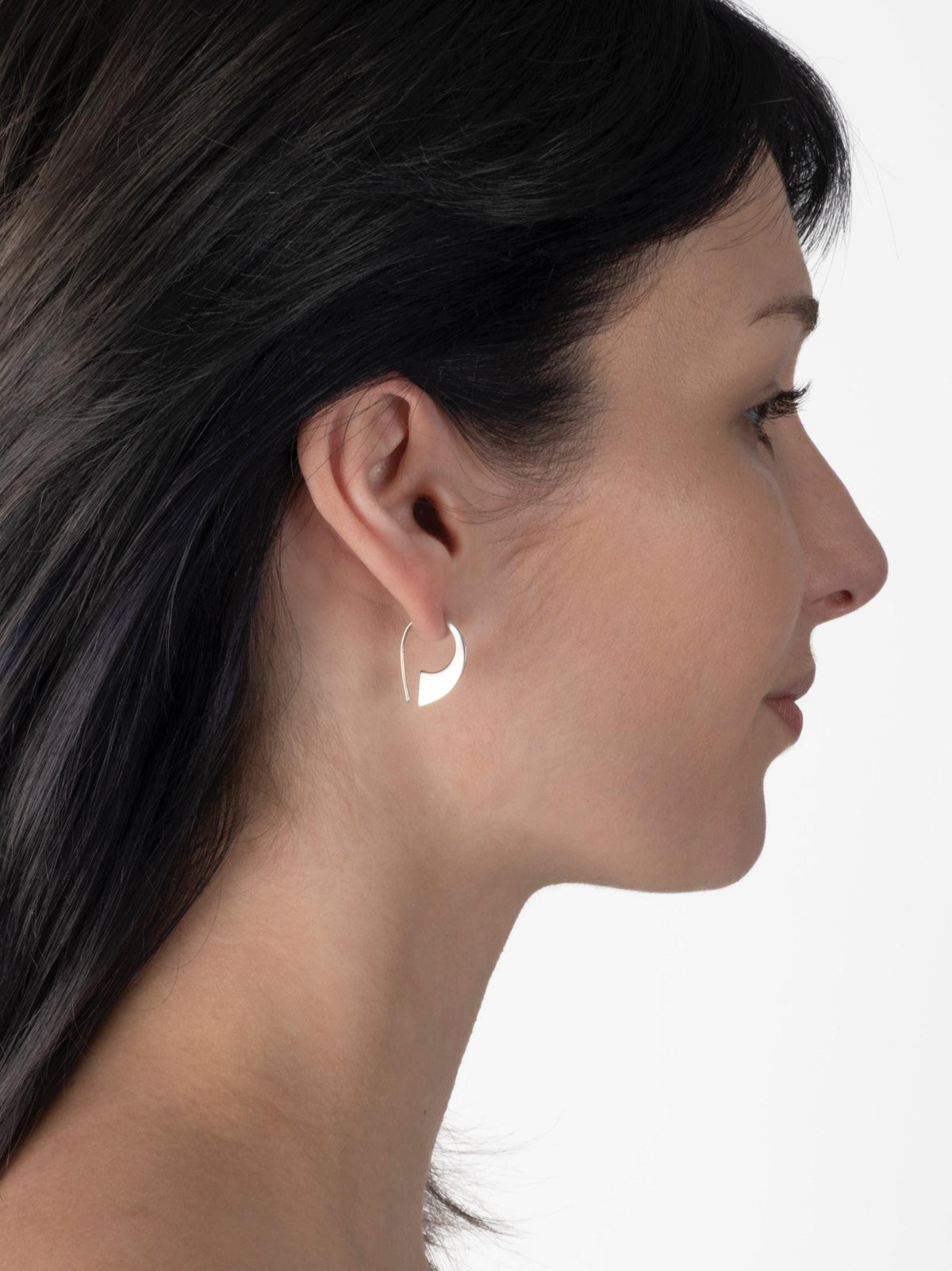 Arc Earrings – Minimalist Sterling Silver or 18K Gold Vermeil | Tiny Modern Hoop Earrings | Fine Jewelry for Everyday Wear (334, 335)