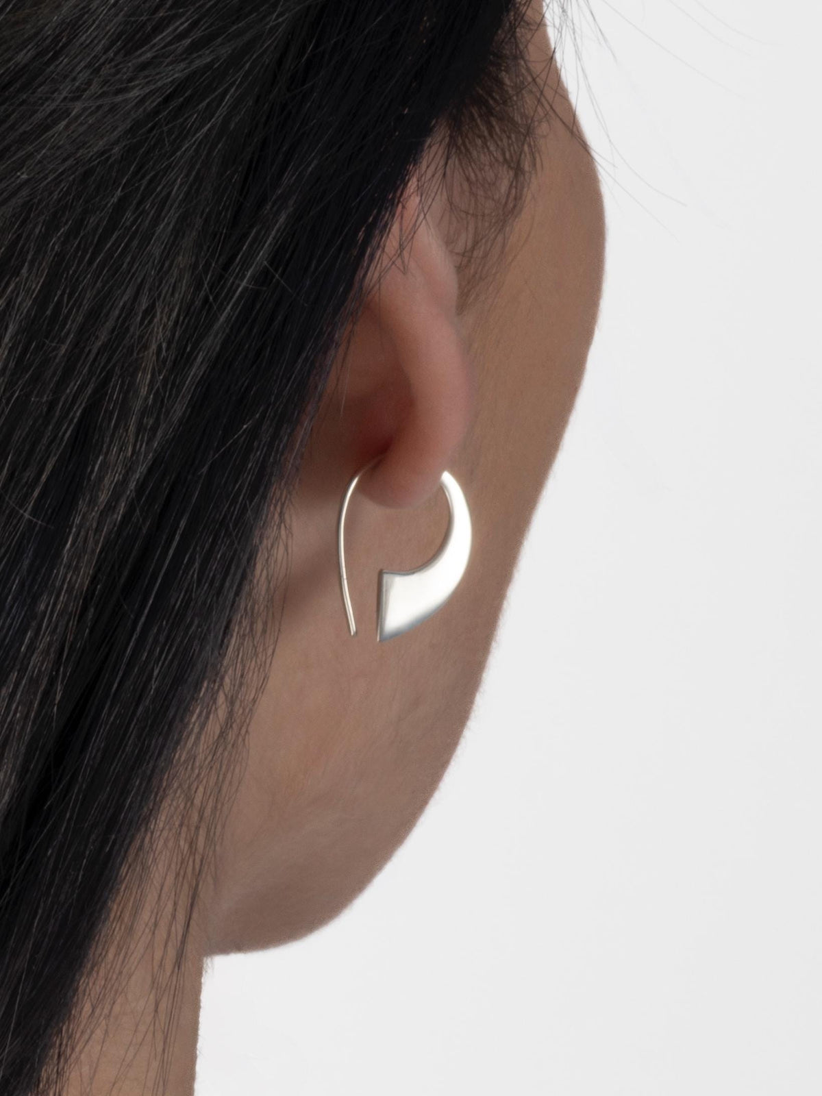 Arc Earrings – Minimalist Sterling Silver or 18K Gold Vermeil | Tiny Modern Hoop Earrings | Fine Jewelry for Everyday Wear (334, 335)