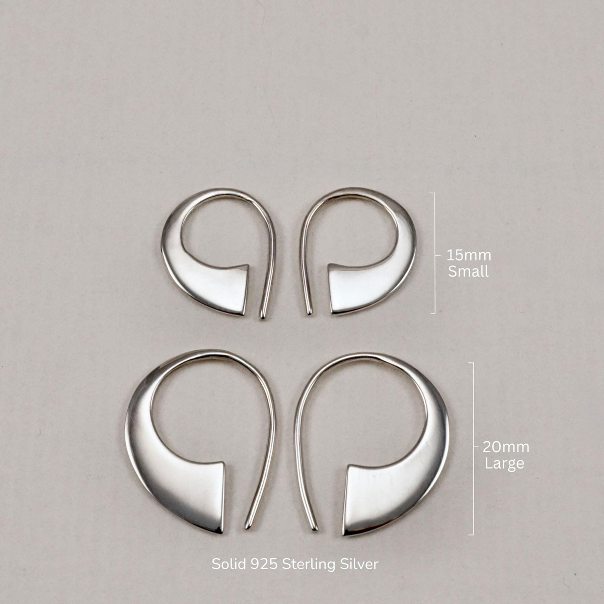 Arc Earrings – Minimalist Sterling Silver or 18K Gold Vermeil | Tiny Modern Hoop Earrings | Fine Jewelry for Everyday Wear (334, 335)