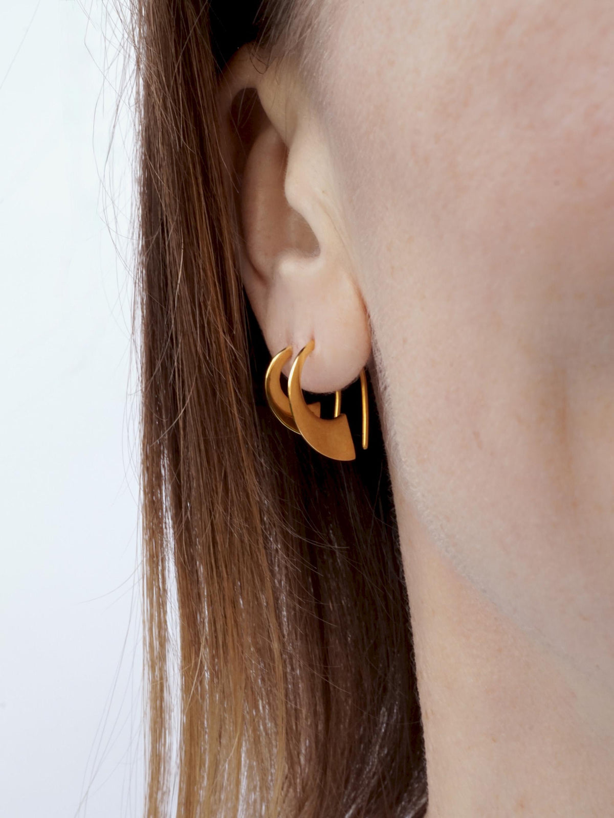Arc Earrings – Minimalist Sterling Silver or 18K Gold Vermeil | Tiny Modern Hoop Earrings | Fine Jewelry for Everyday Wear (334, 335)