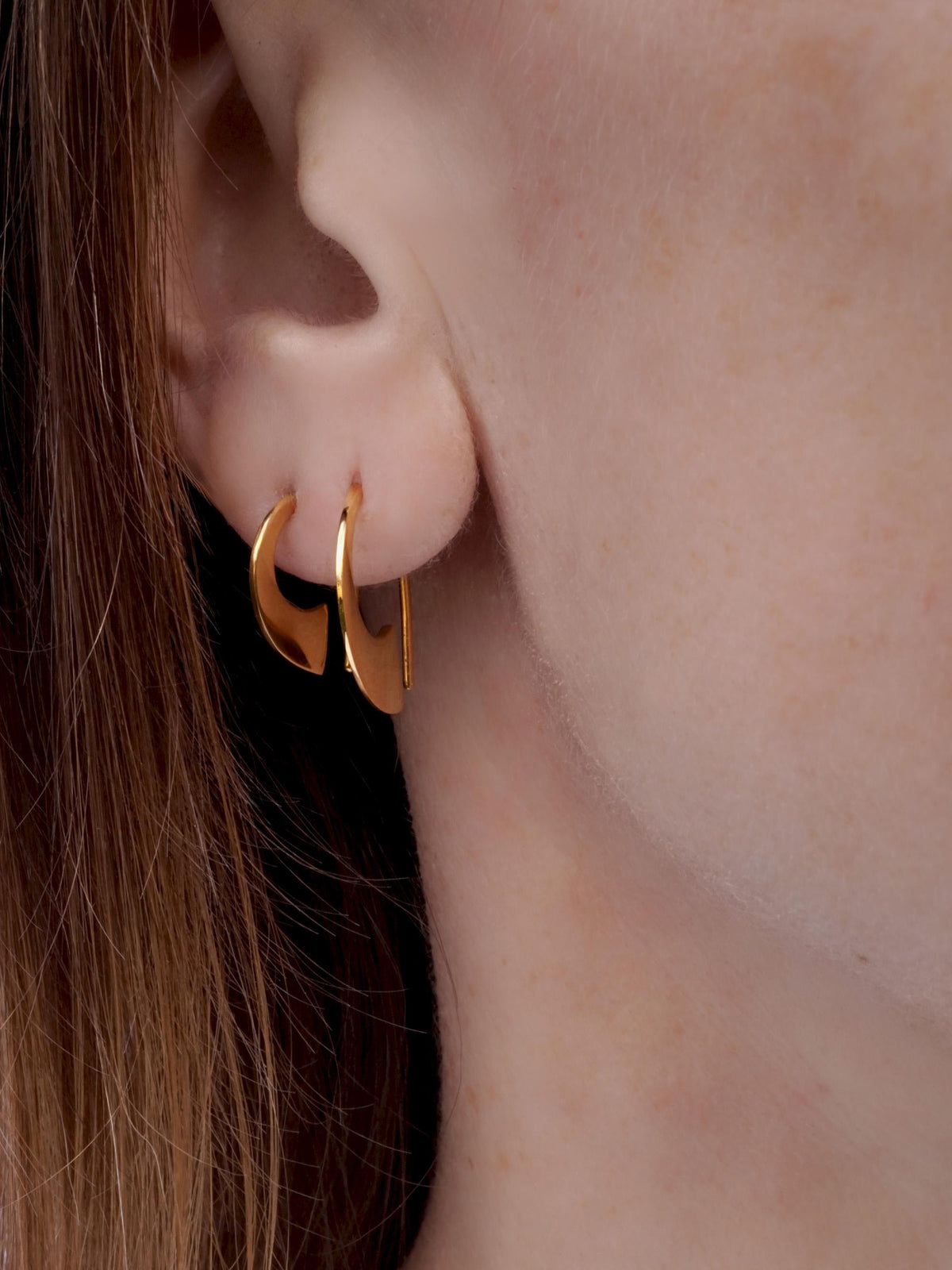 Arc Earrings – Minimalist Sterling Silver or 18K Gold Vermeil | Tiny Modern Hoop Earrings | Fine Jewelry for Everyday Wear (334, 335)