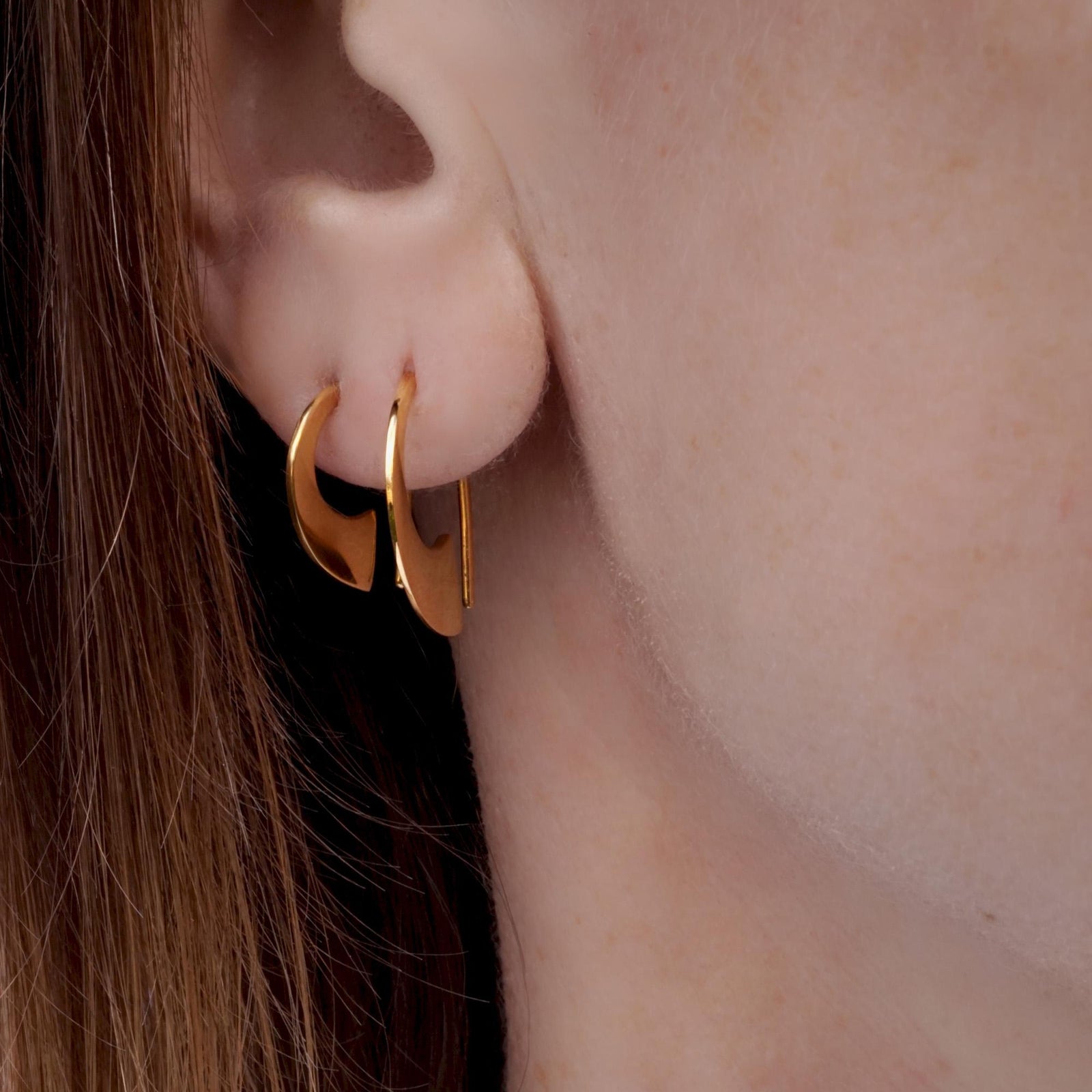 Arc Earrings – Minimalist Sterling Silver or 18K Gold Vermeil | Tiny Modern Hoop Earrings | Fine Jewelry for Everyday Wear (334, 335)