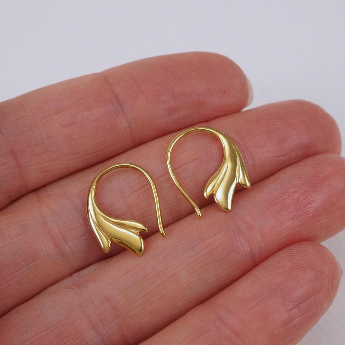 Grace Hoop Earrings – Gold Vermeil or Solid Sterling Silver, Dainty Minimalist Jewelry