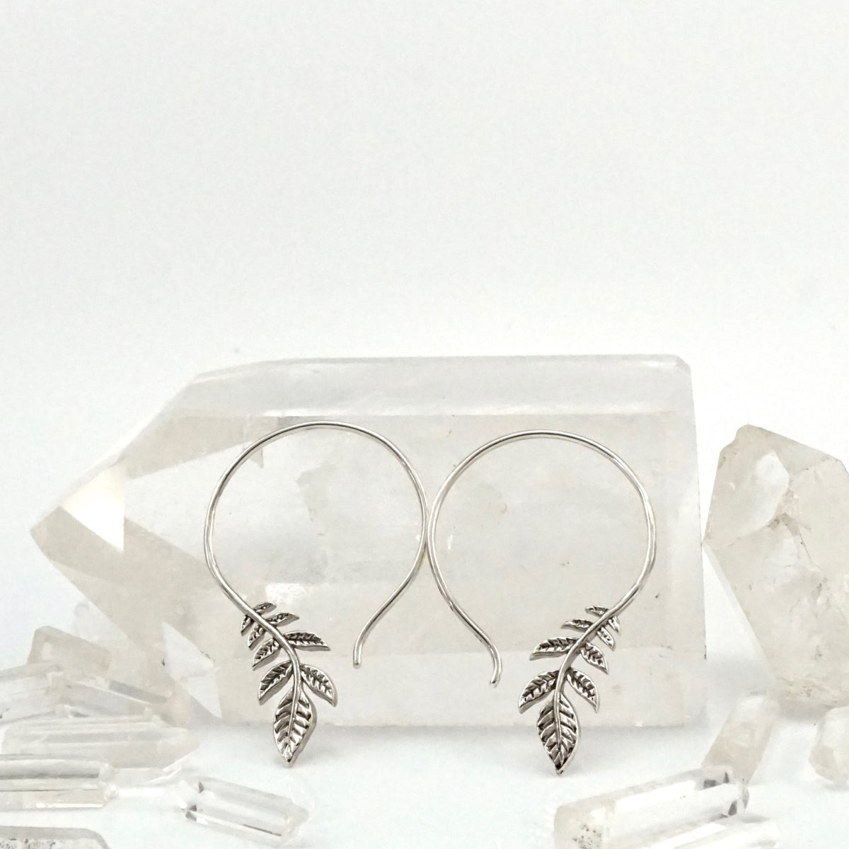 Leaf Earrings - Olive Branch Jewelry - Silver and Gold-tone  (136B)