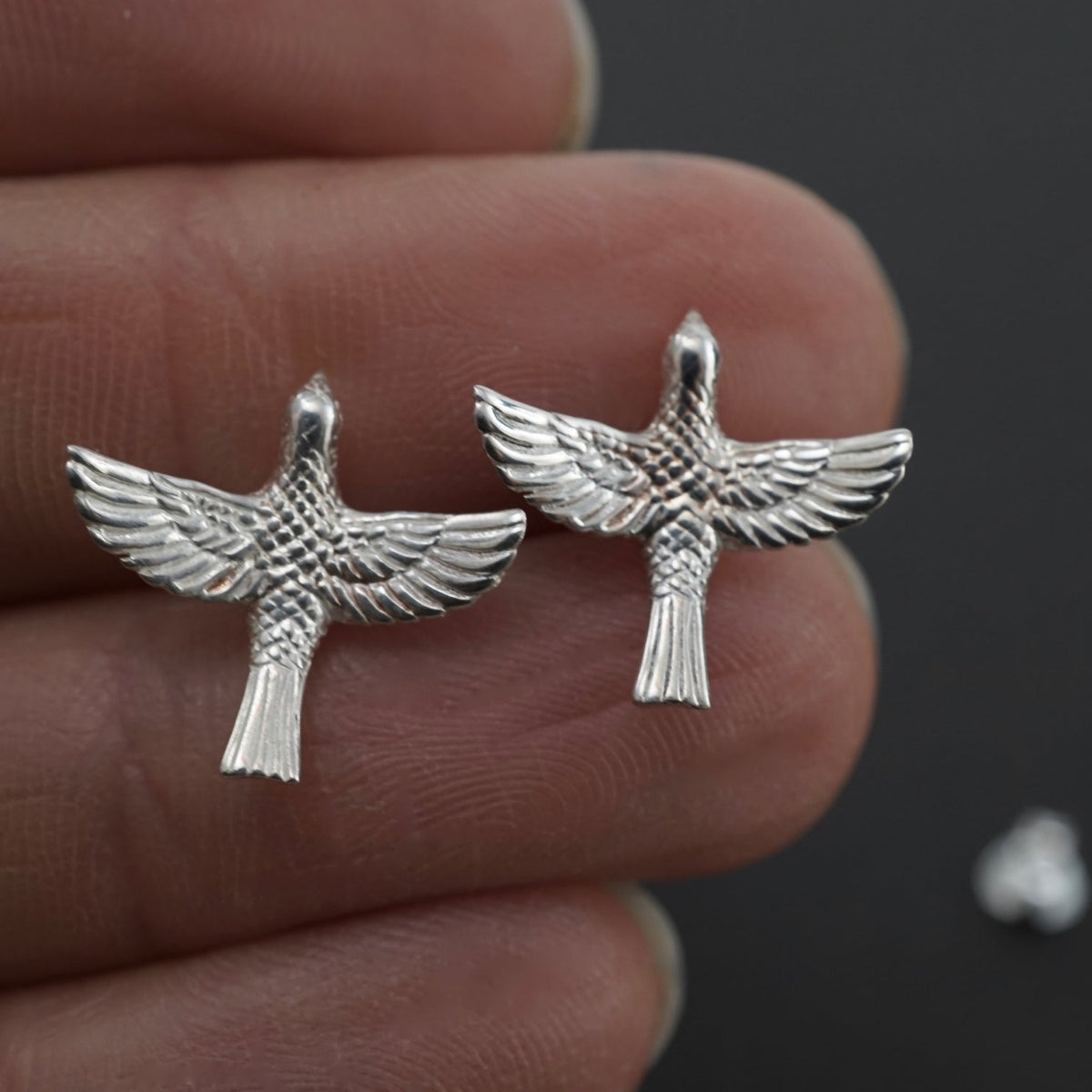 Love Bird Studs - Gold Valentine Earrings (228GP)