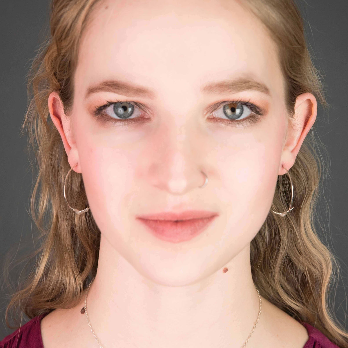 Small Bird Hoop Earrings -  Love birds - Gift for Birder (156B)