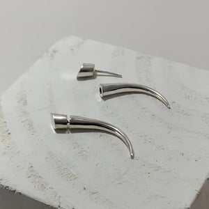 Fake Gauge Earrings -  Small Sterling Silver Talons