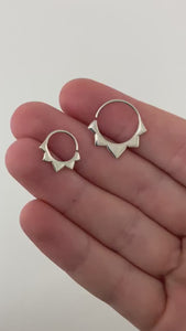 Gold Hoops - Flower Petal Sleeper Earrings 9mm & 14mm - Cartilage, Daith, Septum, Helix, (276B, 278B)