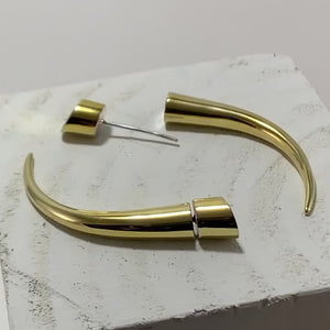 Fake Gauge Talon Earrings - Tribal Brass Spike Cheaters - Spear Unisex Mens Earrings (B64)