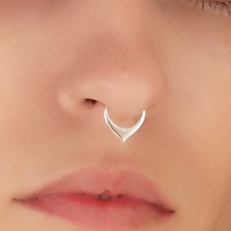 Septum Hoop • Petal Septum Ring • Endless Hoop • Everyday Minimalist • Sterling Silver (240)