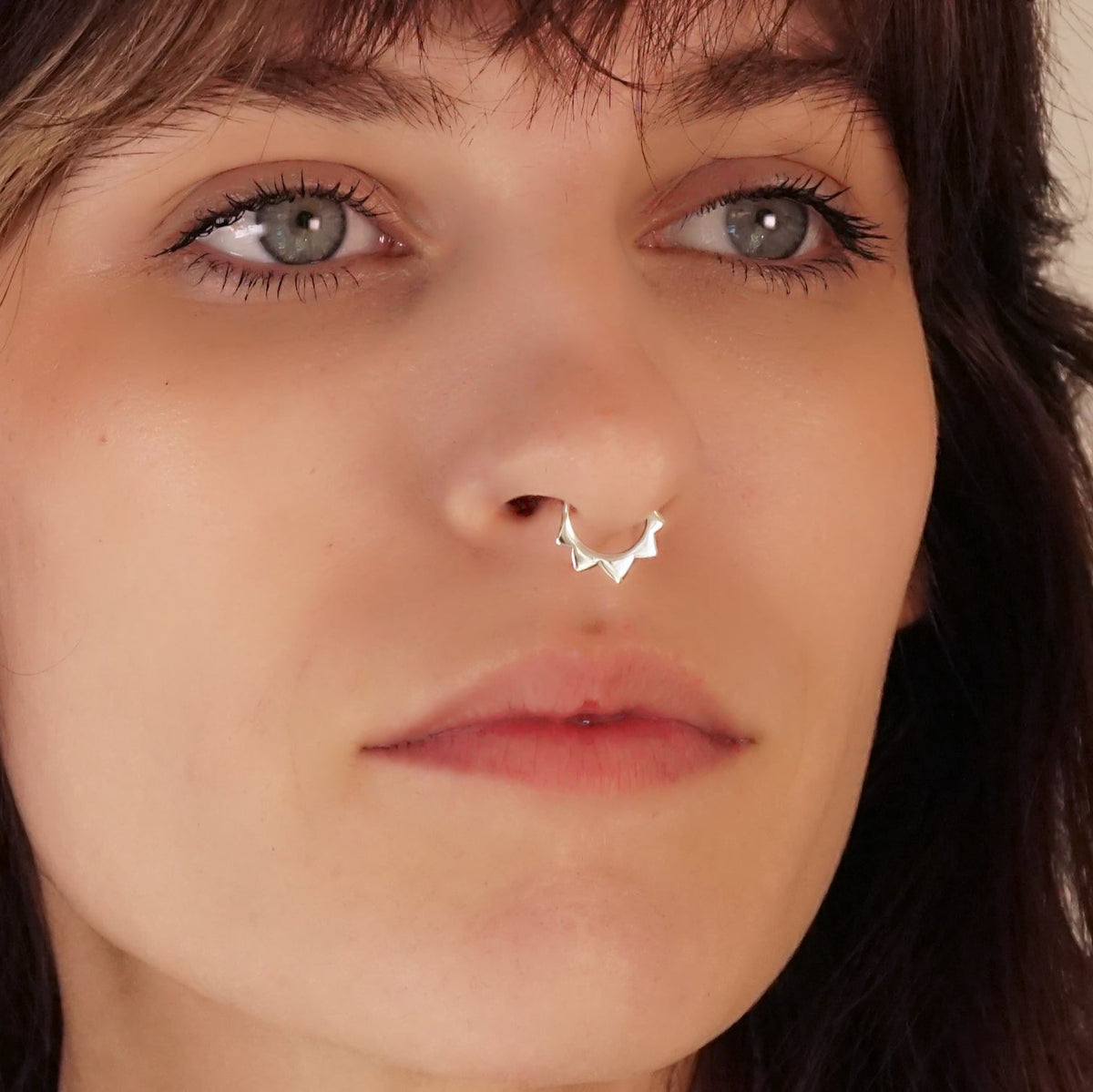 Sunflower Septum Ring • Floral Endless Hoop • Botanical Nose Jewelry • Sterling Silver (278)