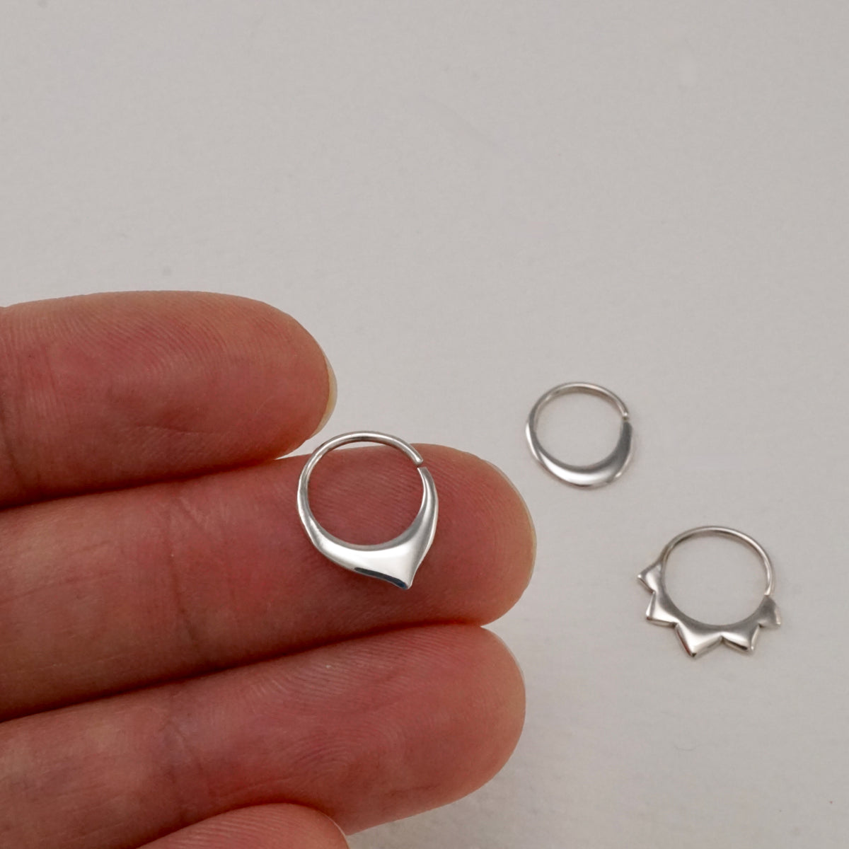 Septum Hoop • Petal Septum Ring • Endless Hoop • Everyday Minimalist • Sterling Silver (240)