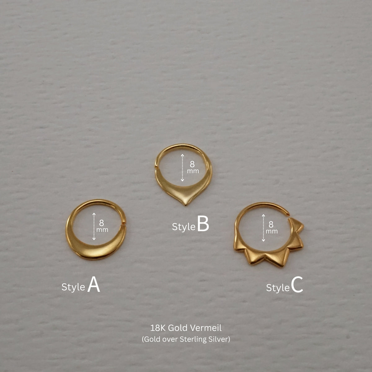 Crescent Moon Septum Ring • Celestial Endless Hoop • Minimalist Nose Jewelry • Sterling Silver (260)