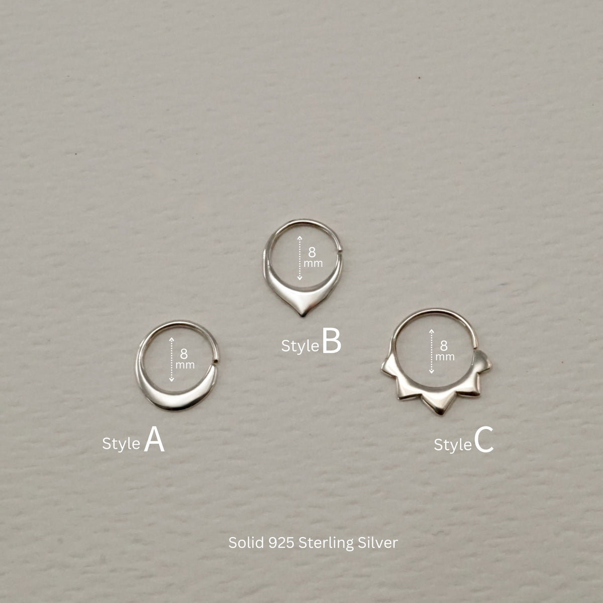 Crescent Moon Septum Ring • Celestial Endless Hoop • Minimalist Nose Jewelry • Sterling Silver (260)