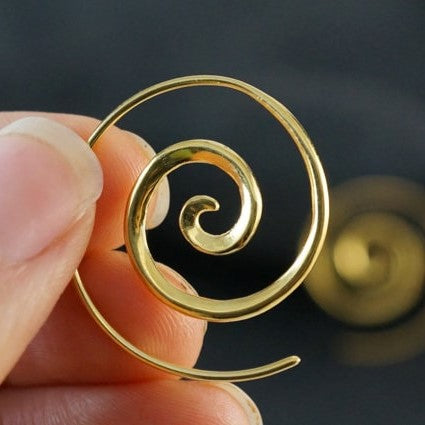 Spiral Earrings Gold 18K - Medium Spirals (gp36)