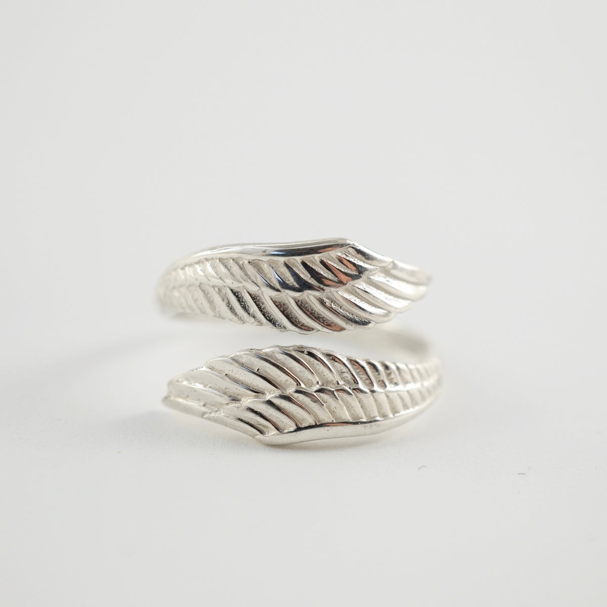 Feather Ring - Solid Sterling Silver - Adjustable Bohemian Leaf Ring (126S)