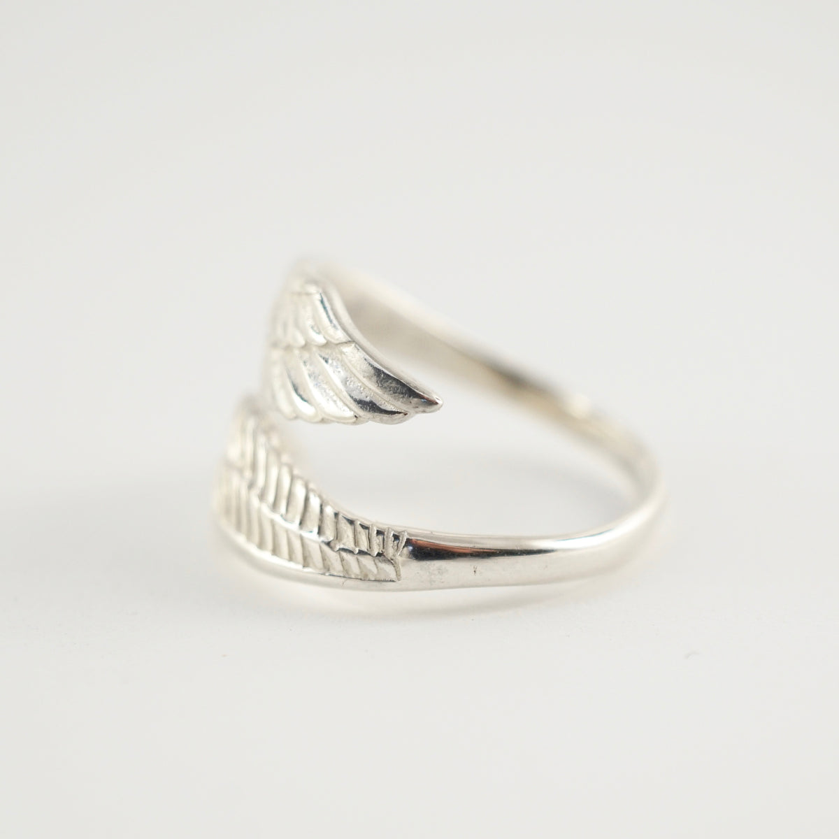 Feather Ring - Solid Sterling Silver - Adjustable Bohemian Leaf Ring (126S)