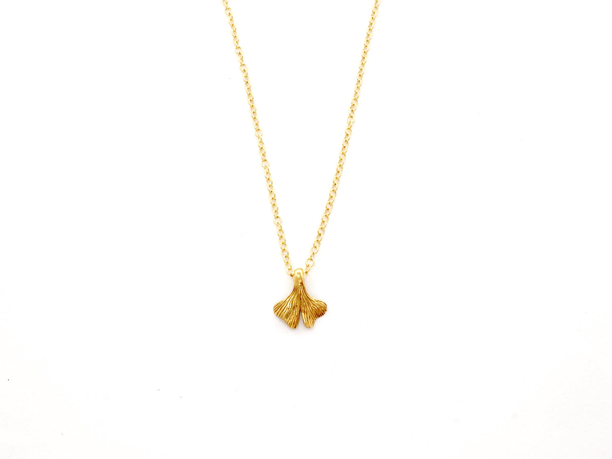 Ginko Necklace Gold - Leaf pendant (B230)