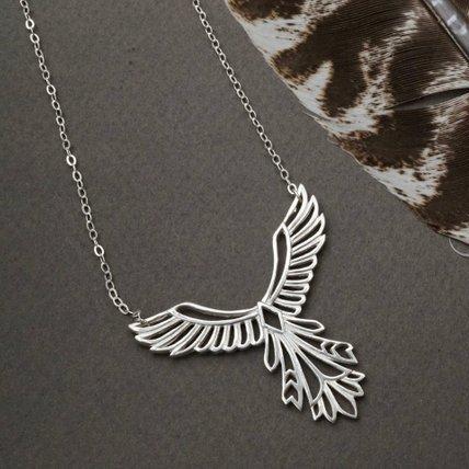 Phoenix Necklace -Sterling Silver - Bird Pendant - Inspirational Gift