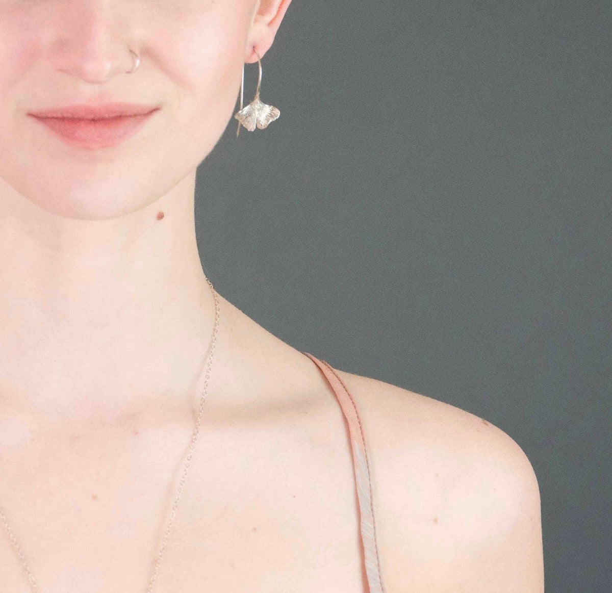 Ginko Leaf Earrings Sterling Silver Dangle earrings