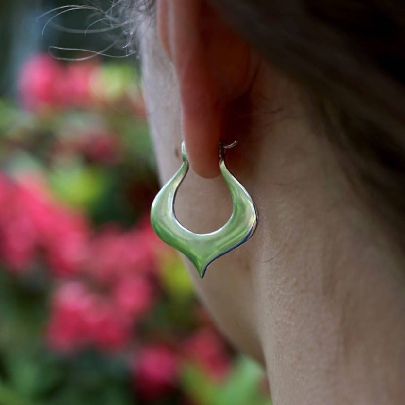 Small Sterling Silver Artisan Hoop Earrings