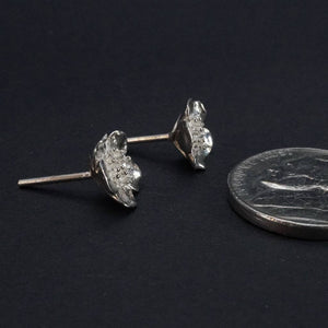 Wild Rose Studs - Flower Stud earrings - Solid Sterling Silver