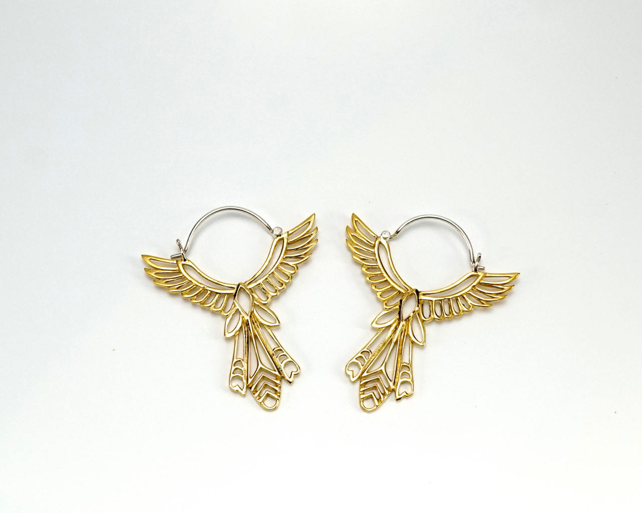 Bird Earrings - thunderbird earrings - Wing earrings -  Small Thunderbird (b150)