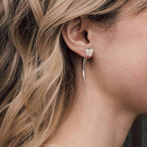 Wild Rose & Thorn Earrings - fake-gauge earrings - standard size piercings - sterling silver