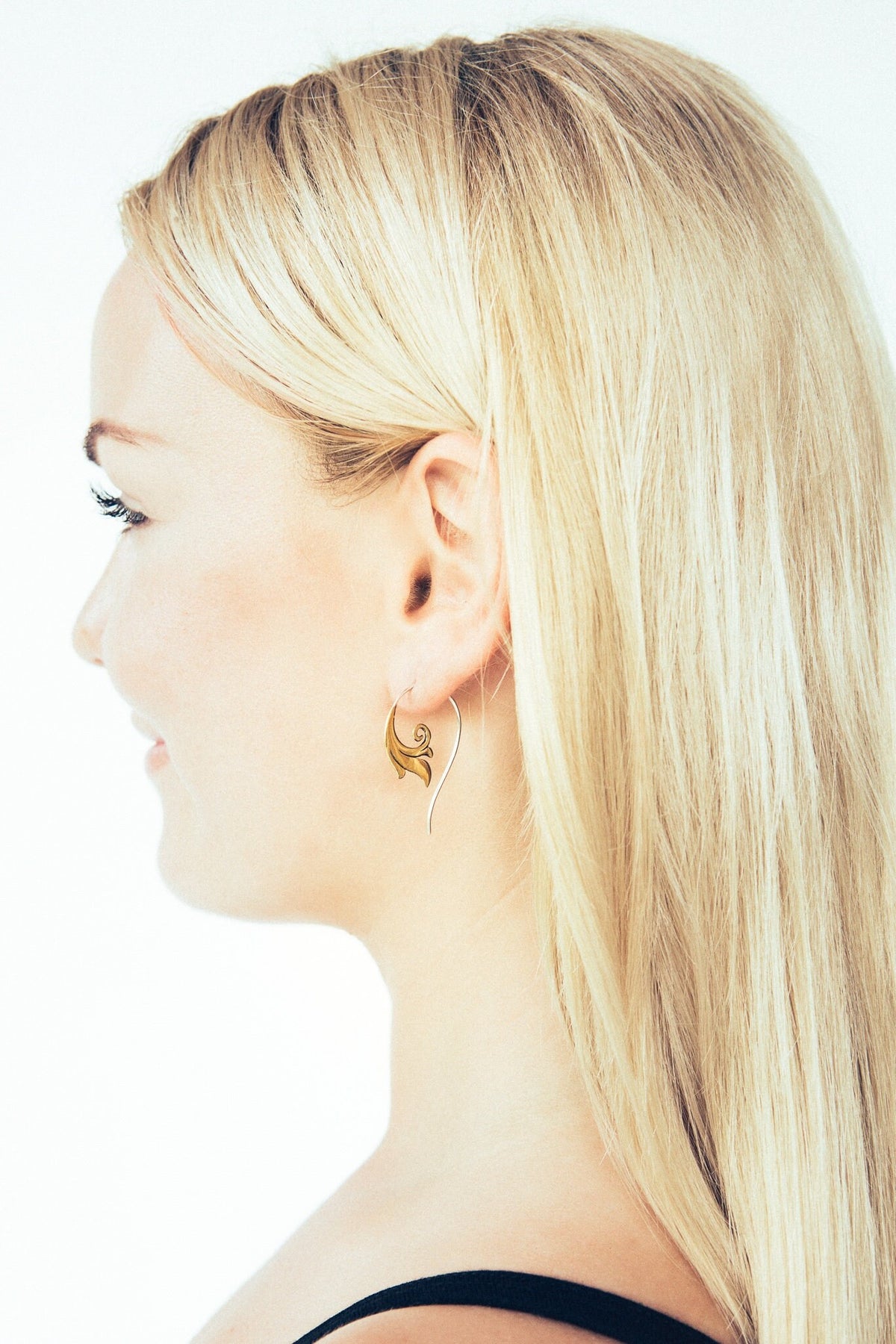 Gold Tribal Minimal Earrings Brass