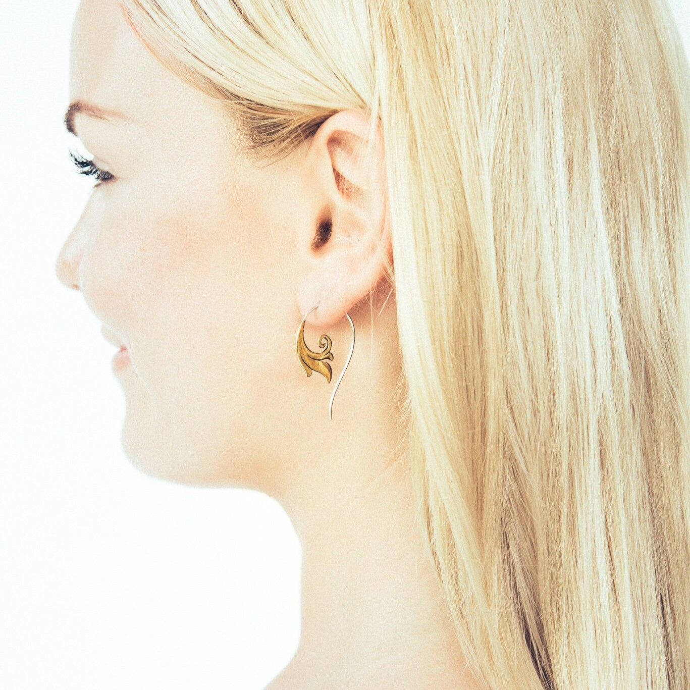 Gold Tribal Minimal Earrings Brass